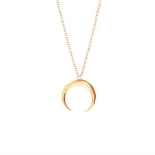 Collier pendentif lune et croissant