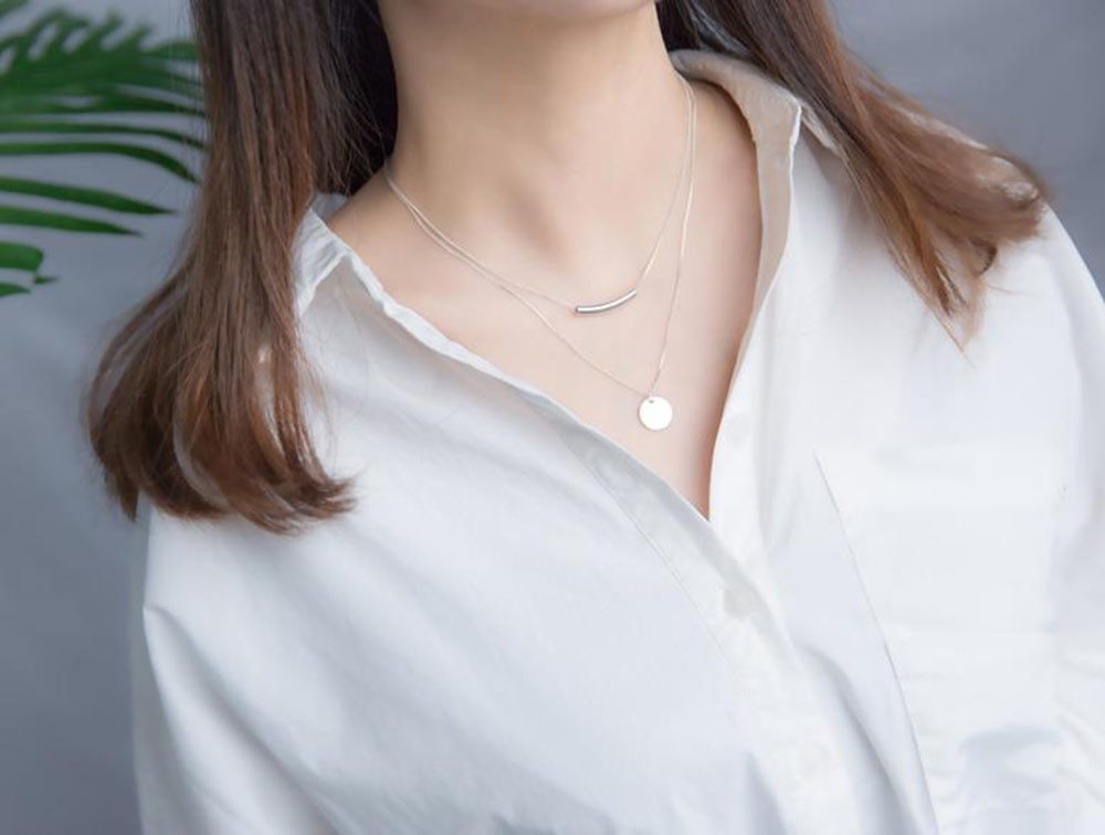 Collier en Argent 925, Style Minimaliste et Vintage
