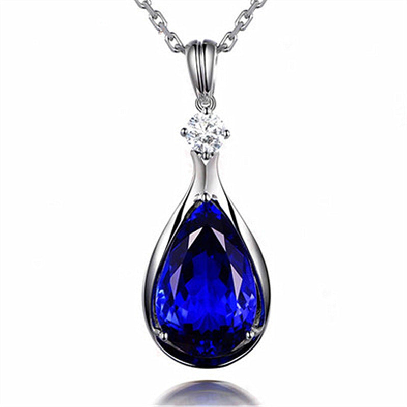 Collier pendentif Angel Eyes avec cristaux bleus