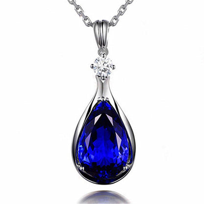 Collier pendentif Angel Eyes avec cristaux bleus