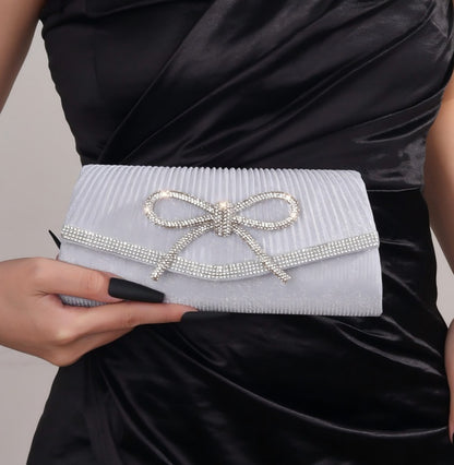 Pochette de Soirée à Noeud avec Strass et Paillettes