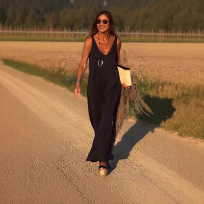 Robe à bretelles en V sexy tendance pour femmes